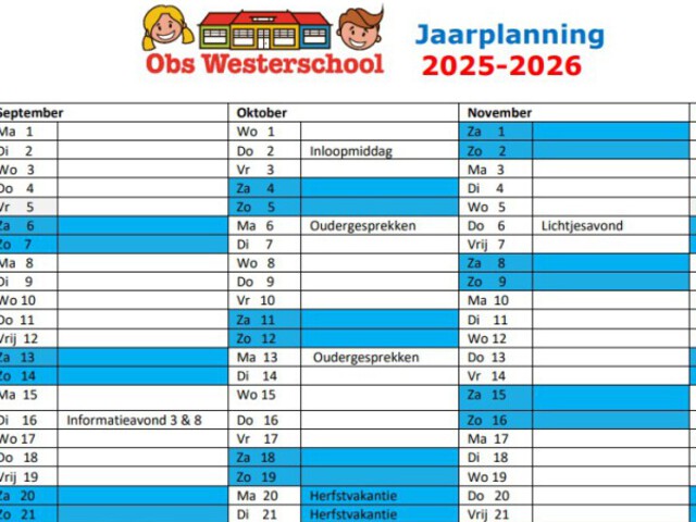 Informatiefolder en jaarplanning van het nieuwe schooljaar 2025-2026